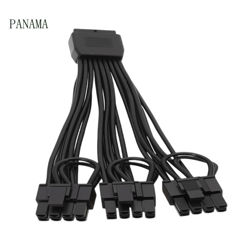 NAMA 12VHPWR Cáp Cho Card Video Đầu Vào Nguồn 16 Pin Đến 3 x 8 Pin GPU Dây Đen PVC Bao 18AWG 17 5 cm