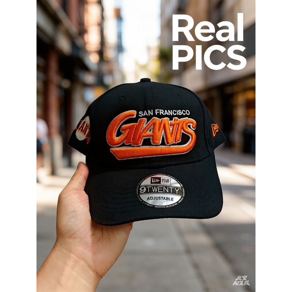 Mũ bóng chày, mũ có thể điều chỉnh, New Era San Francisco Giants 9TWENTY Wordmark Đen có sẵn nhiều m