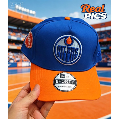 Mũ bóng chày có thể điều chỉnh màu xanh / cam của Edmonton Oilers - Kỷ nguyên mới cổ điển ngoài trời