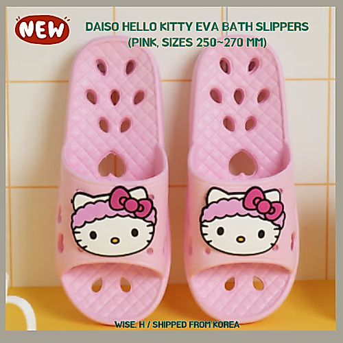 Dép tắm Daiso Hello Kitty EVA (Hồng, Size 250 ~ 270 mm)
