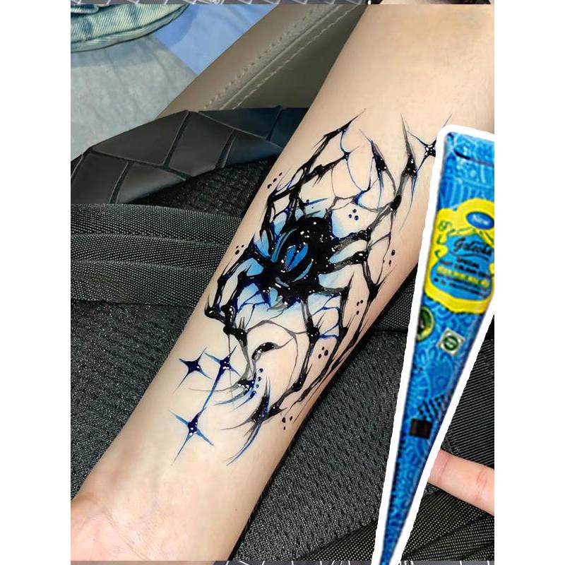 Kem vẽ tay tự nhiên màu xanh Henna Ấn Độ Kem Henna Dụng cụ vẽ tay Henna Kem xăm