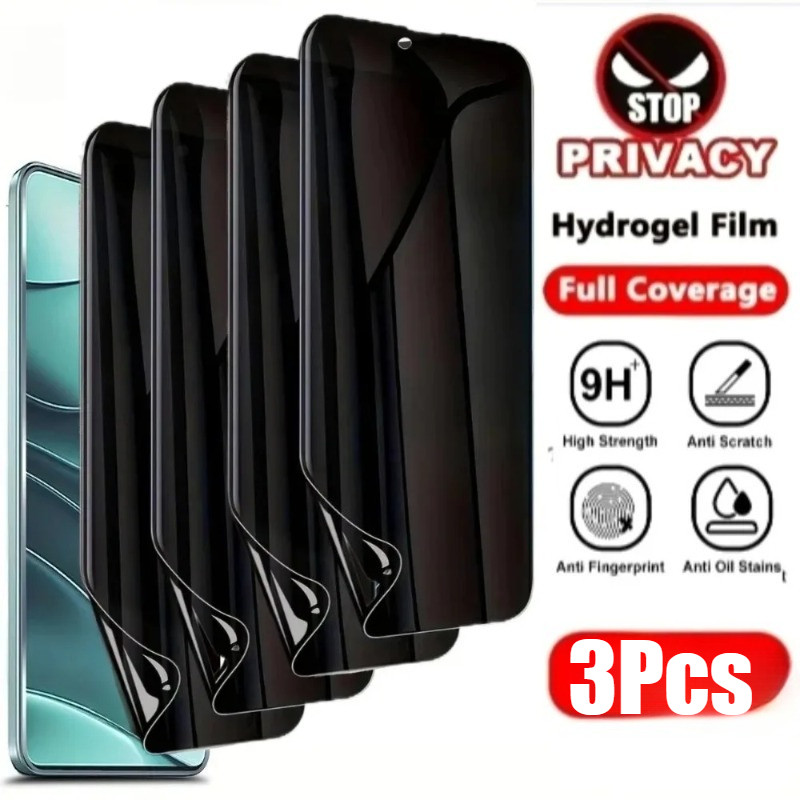3 Miếng Chống Gián Điệp Riêng Tư Chống Ánh Sáng Xanh Hydrogel Phim HD Mềm Cho Xiaomi Poco C3 C31 C40