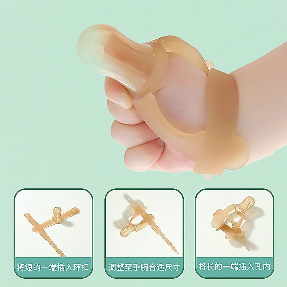 Preferred#Silicone pacifier, anti-hand-sucking device, teething finger sleeve, finger protector to p