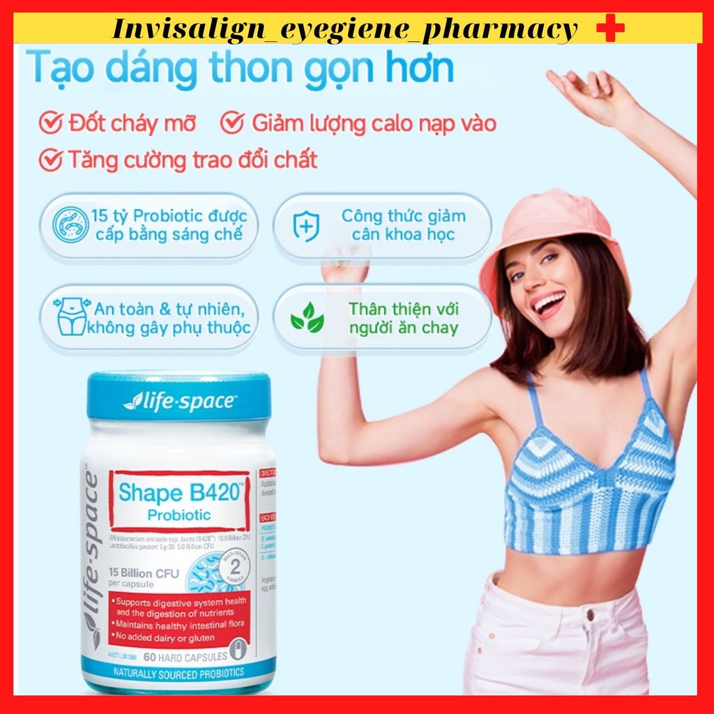 [Hàng cty đủ va.t] Men vi sinh Giảm Cân Life Space Shape B420 Probiotic hỗ trợ đốt mỡ, giảm cân và c