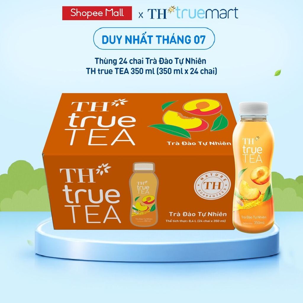 Thùng 24 Chai Trà Đào TH true TEA milk Tự Nhiên 350ml (24 Chai)