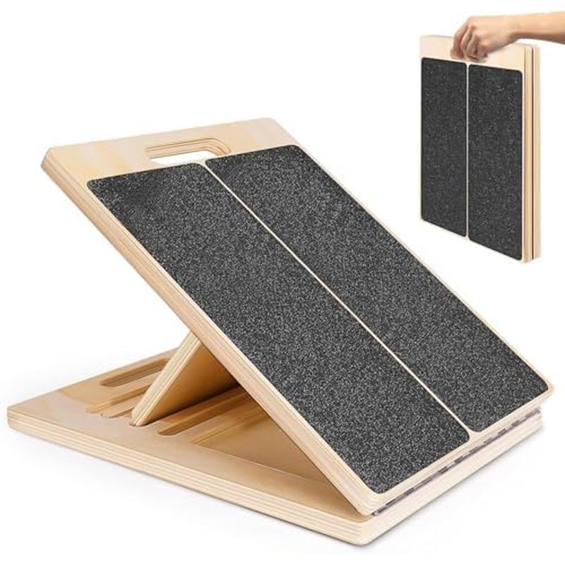 Portable Wooden Slant Board for Calf Stretching Squats Calf Stretcher Pilates Physical Therapy Equip