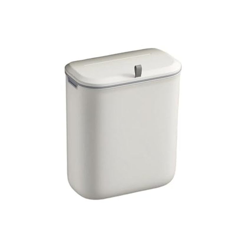 7L/9L Wall - Mounted Bathroom Trash Can with Lid - Waterproof Narrow - Seam Hanging Rubbish Bin for 