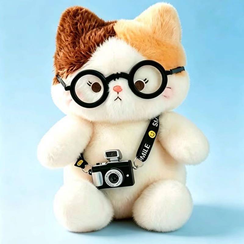 Pudding Camera Sanhua Cat Plush Doll Glasses Cat Birthday Gift bjvW