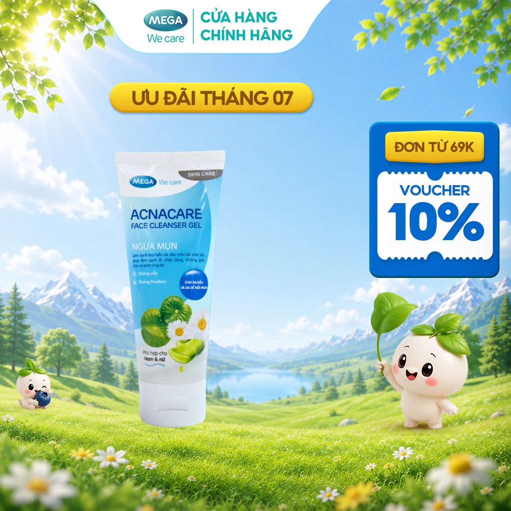 Gel rửa mặt dịu nhẹ làm sạch da dầu và da dễ nổi mụn – Acnacare Face Cleanser Gel – Tuýp 75g