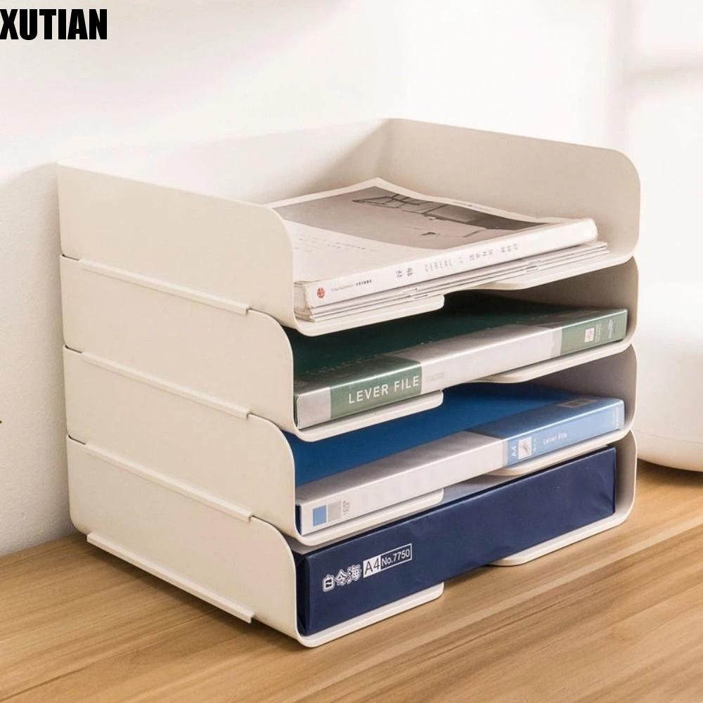 XUTIAN 1 Khay lưu trữ tập tin A4, Kệ sách Máy tính để bàn sắp xếp giá đựng tập tin có thể xếp chồng 