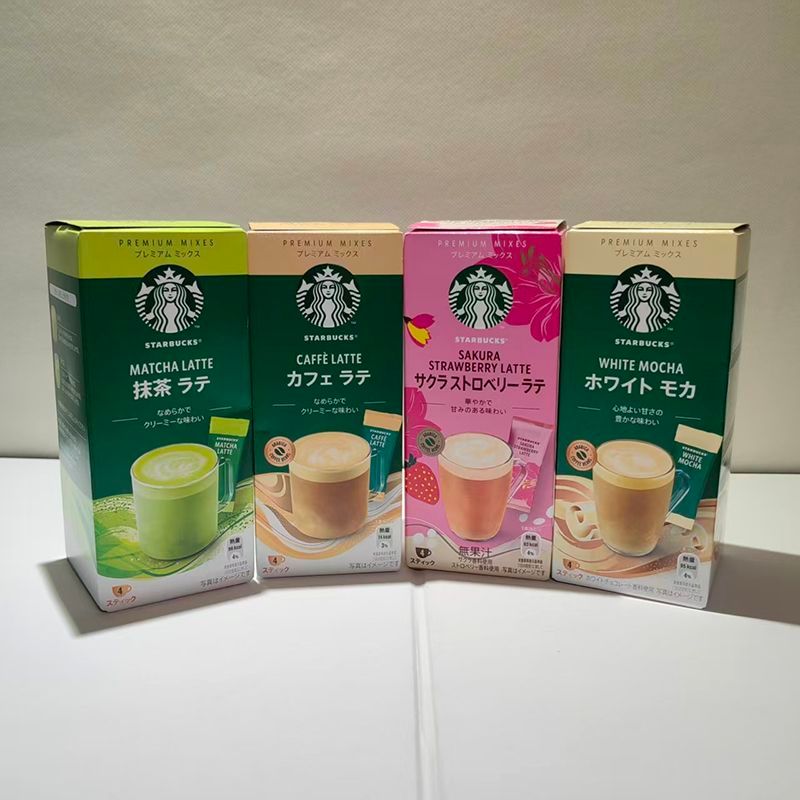 Nhập khẩu Nhật Bản Local Starbucks Premium Instant Coffee Cherry Blossom Dâu Matcha Trắng Mocha Latt