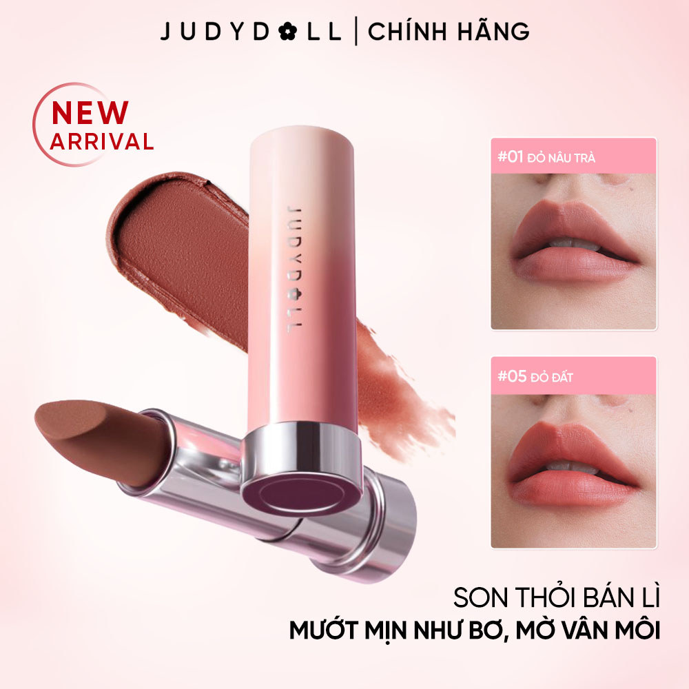 [NEW] Son thỏi bán lì Judydoll Velvet Matte Lipstick Bơ mịn lì Che vân môi Không khô môi 3,6g