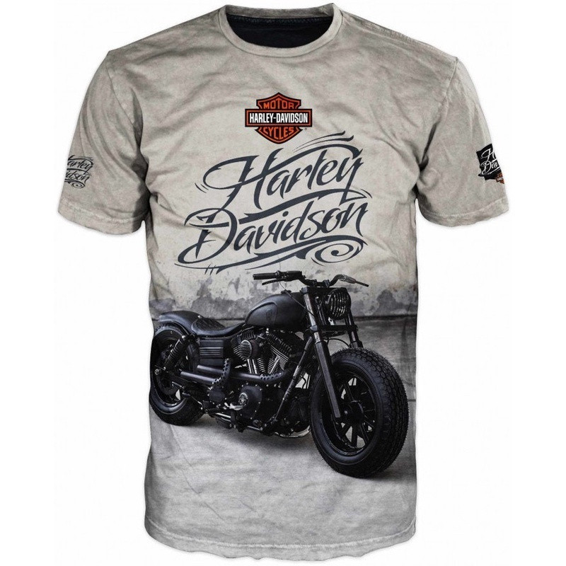 Áo thun 3D mới Harley Davidson tay ngắn nam dáng rộng