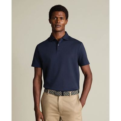 CHARLES TYRWHITT - Áo polo nam cổ bẻ tay ngắn hiện đại_JEP0463-NAV