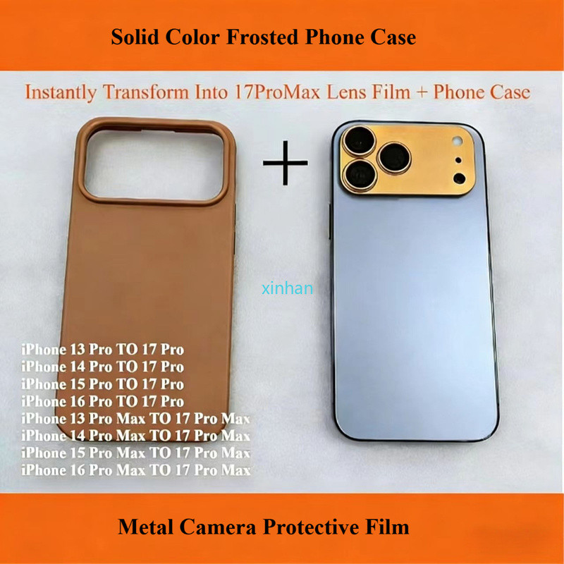 Thay đổi giao diện sang 17Pro Max A Vỏ điện thoại và màng ống kính cho iPhone 16 15 14 13 Pro Max ĐẾ