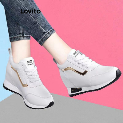 Lovito Giày Thể Thao Thường Ngày Phong Cách Hàn Quốc Phối Màu Đơn Giản Đế Độn Ẩn Thích Hợp Cho Nữ LFA45031