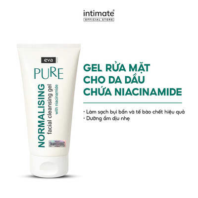 Gel Rửa Mặt Eva Natura Pure Normalising Facial Cleansing Gel 150ml Chứa Niacinamide Dành Cho Da Dầu