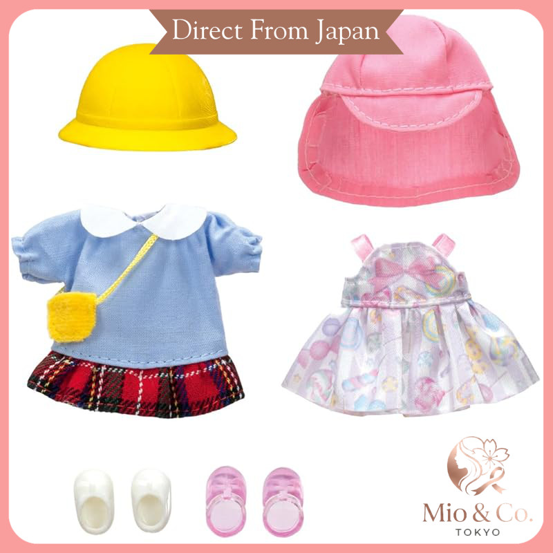 TAKARA TOMY Licca-chan Dress LW-20 Miki & Maki Dress Set Kindergarten Outfit & Ribbon One-Piece Toy 