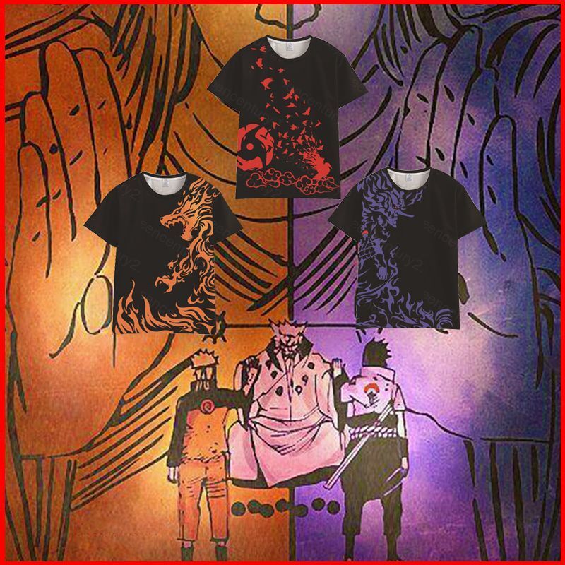 NARUTO Áo Tee Tay Ngắn Áo Quần Áo Boruto Sasuke Itachi Cosplay Halloween Giáng Sinh