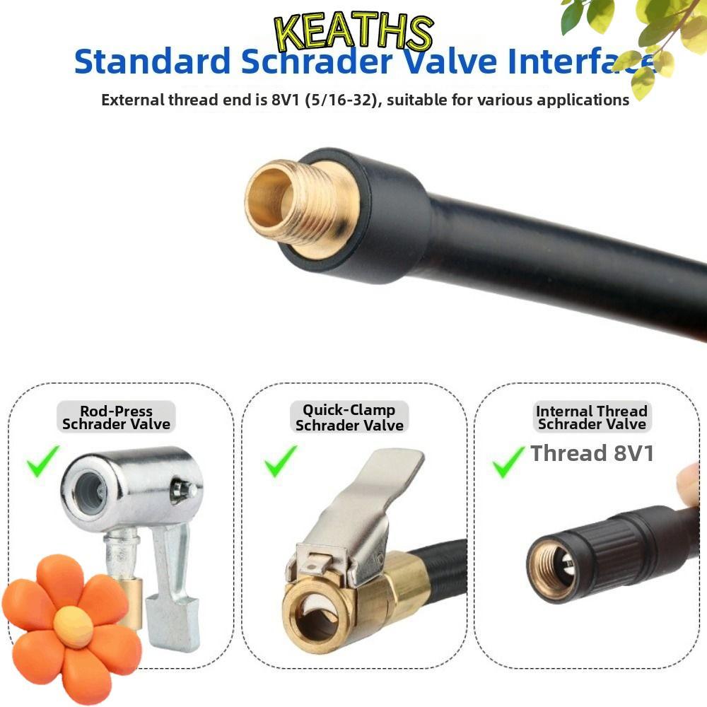 Mở rộng máy bơm không khí KEATHS, 8V1 Thread 17 / 20 / 30 / 50CM Ống nối ống EPDM chất lượng cao cho