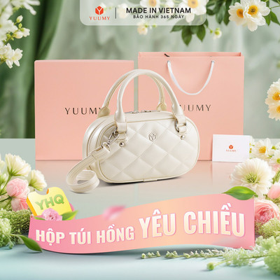 Bộ hộp quà YUUMY (Túi xách nữ YUUMY YTX90 + Hộp quà YHQ2 + Túi giấy YTG2 + Túi rút BVR3838 + Thiệp cảm ơn YBT1)