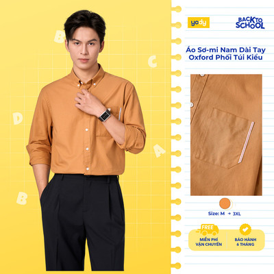 Áo Sơ-mi Nam Yody Dài Tay Oxford Phối Túi Kiểu TRA - MCSH26A001