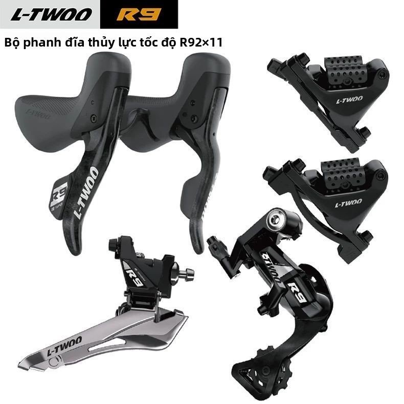 Bộ tay đề phanh dầu xe đạp đua Ltwoo R9 2x11 tốc độ carbon nhôm chính hãng sang trọng bền bỉ