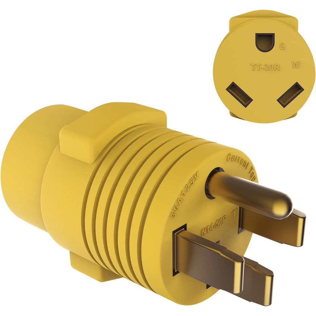 Bộ chuyển đổi phích cắm RV PVC 50 Amp Nam (14-50P) sang 30 Amp Nữ (TT-30R) NEMA 14-50P sang NEMA TT-