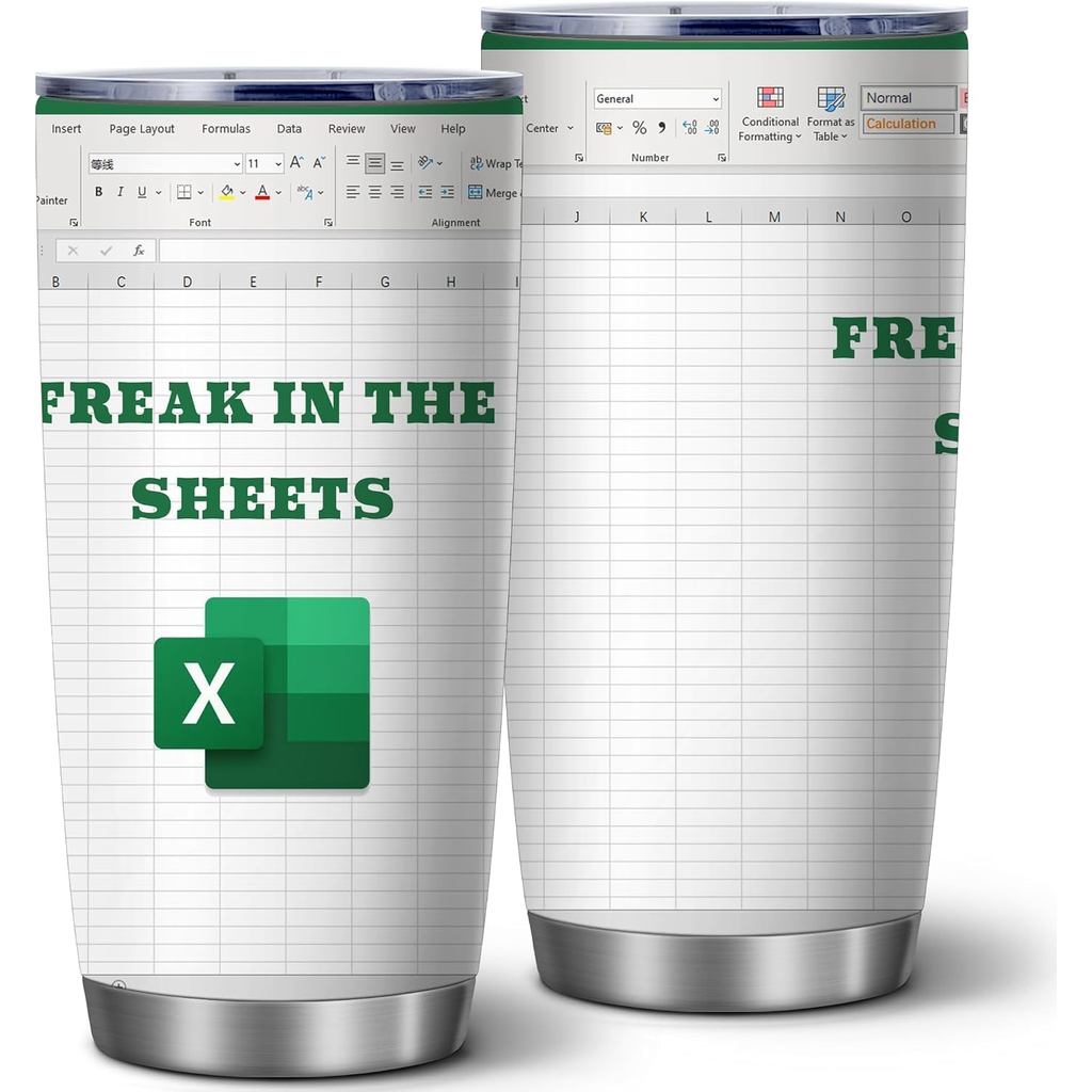 Quà tặng cho kế toán viên ATHAND, Ly cà phê "Freak in The Sheets", Ly giữ nhiệt "Spread Sheet", Ly v