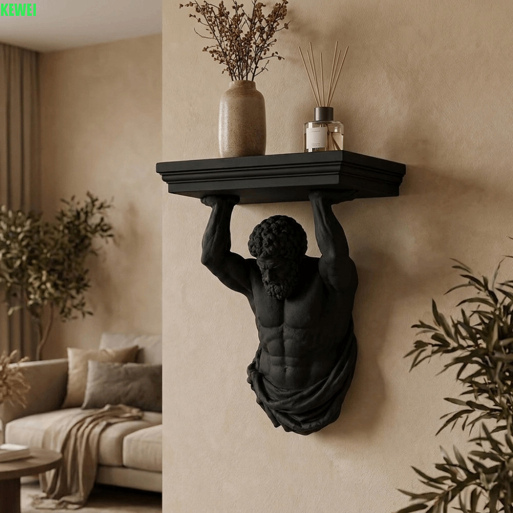 Kệ Treo Tường KEWEI Atlas, Giá Để Đồ Nổi Trang Trí 3D, Kệ Trưng Bày Tường Thiết Thực Nhựa Atlas Tượn