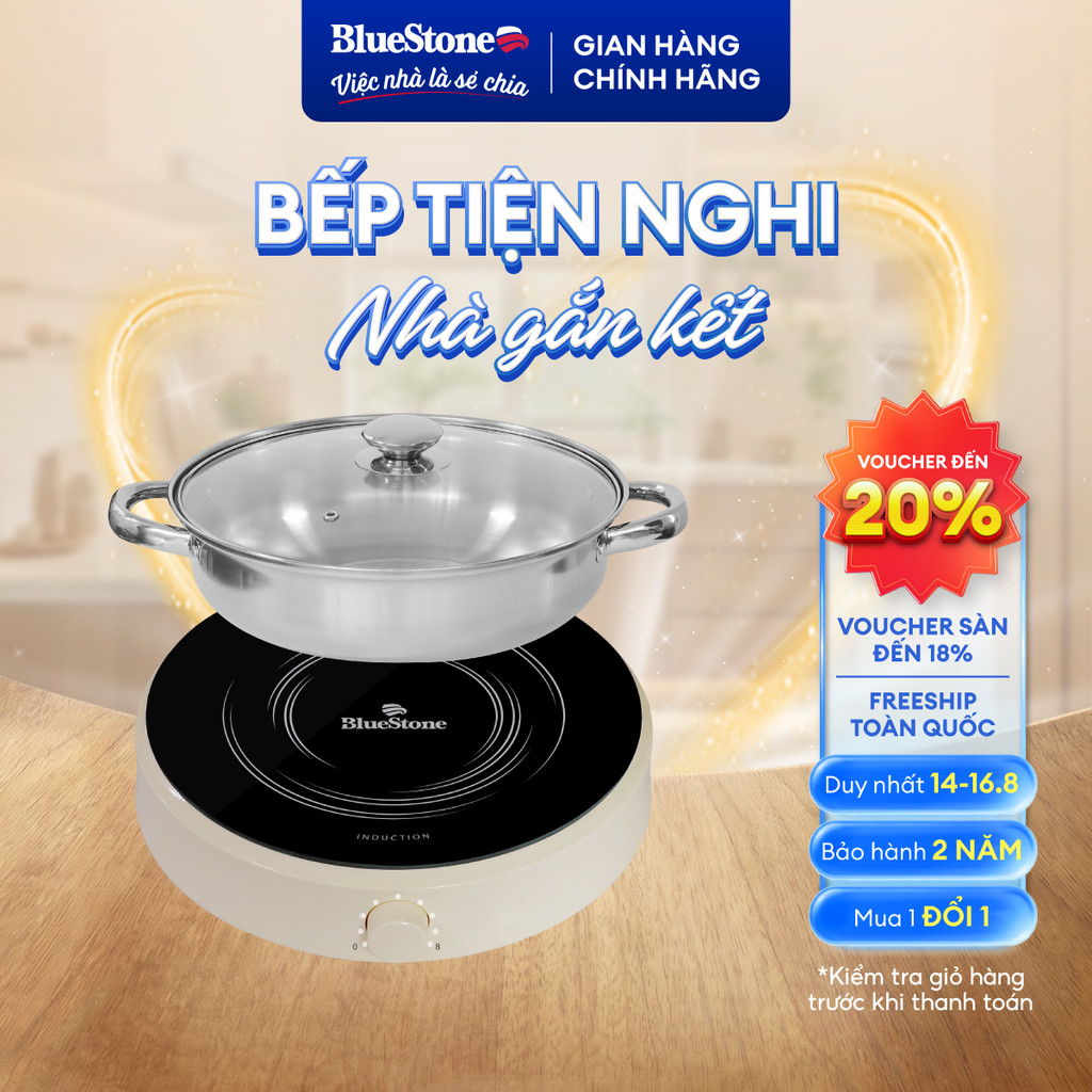 Bếp Từ Đơn BlueStone ICB-6603 | 2000W – Nấu Nhanh, Không Khói | Mặt Kính Chịu Lực – Điều Khiển Cảm Ứng | BH 2 Năm