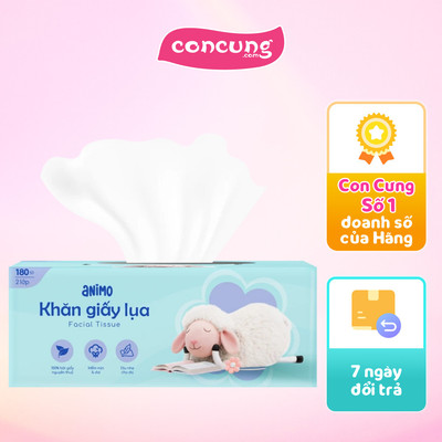 Khăn giấy hộp 2 lớp Animo (180 tờ) 