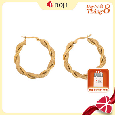 Hoa Tai Nữ Glow Twist Mạ Vàng Cao Cấp Phong Cách Trẻ Trung Thời Trang Dễ Phối Đồ Trang Sức DOJI AFEN10016100KK1