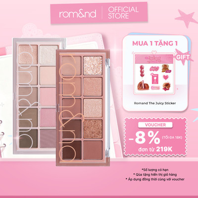 [Rom&nd] Bảng phấn mắt 10 màu siêu lấp lánh Hàn Quốc Romand Better Than Palette 7.5g