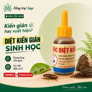 Diệt Kiến Sinh Học (10ml) Dạng Nhỏ Giọt Hỗ Trợ Hạn Chế Kiến Gián An Toàn Trẻ Nhỏ | Nông Trại Sago