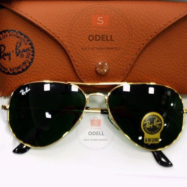 Post direct ray ban Aviator Black Sunglasses Full Case Set