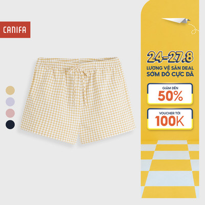 Quần đùi nữ mặc nhà CANIFA chất liệu cotton form rộng thoải mái 6LB26S003