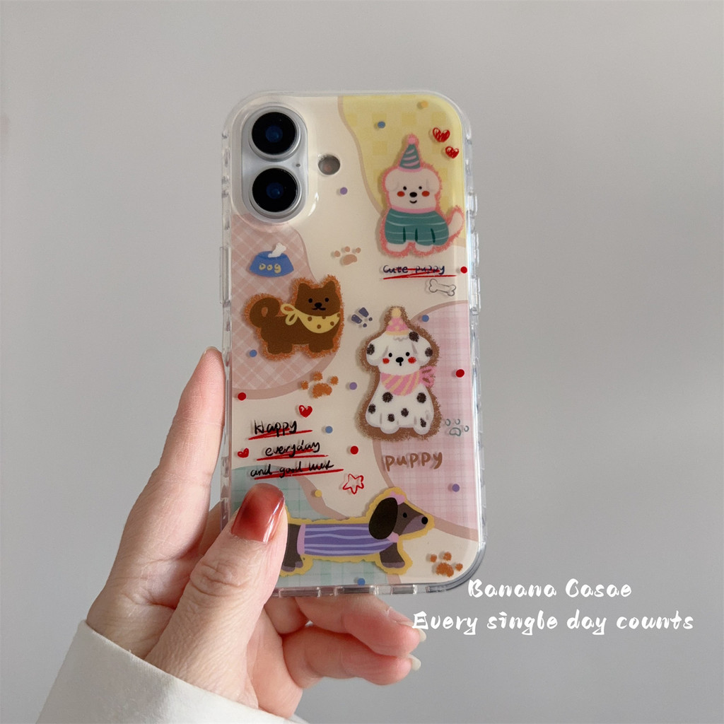 ốp lưng iphone sang chảnh nữ ốp lưng iphone 12 thường BananaCase Hàn Quốc ins Vui Nhộn Khâu Dachshun
