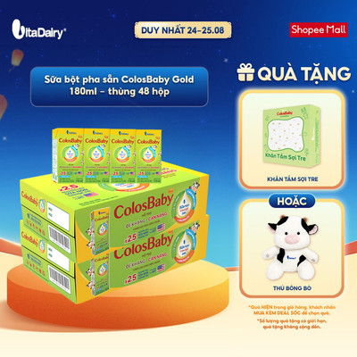 [COMBO 2 THÙNG 48 HỘP] Sữa uống dinh dưỡng ColosBaby Gold cải tiến 110ml/180ml