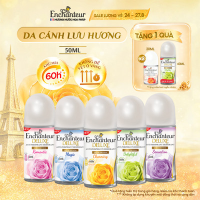 [PHIÊN BẢN MỚI] Lăn khử mùi Enchanteur hương nước hoa Pháp tinh tế, không để lại vệt ố vàng 50ml