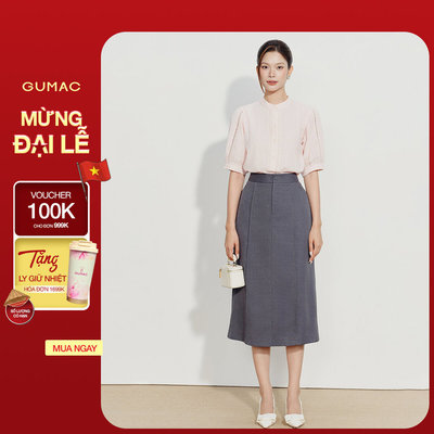 Chân Váy Nữ GUMAC Form A Lưng Rời Túi Xéo Nút Bọc Tôn Dáng Che Khuyết Điểm Tôn Eo VG07004
