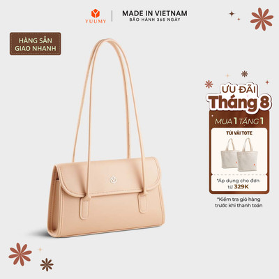 Túi Yuumy (Thời trang nữ cỡ trung nắp gập nhấn viền - Túi đeo vai da Seasand YN272) Bagsmart