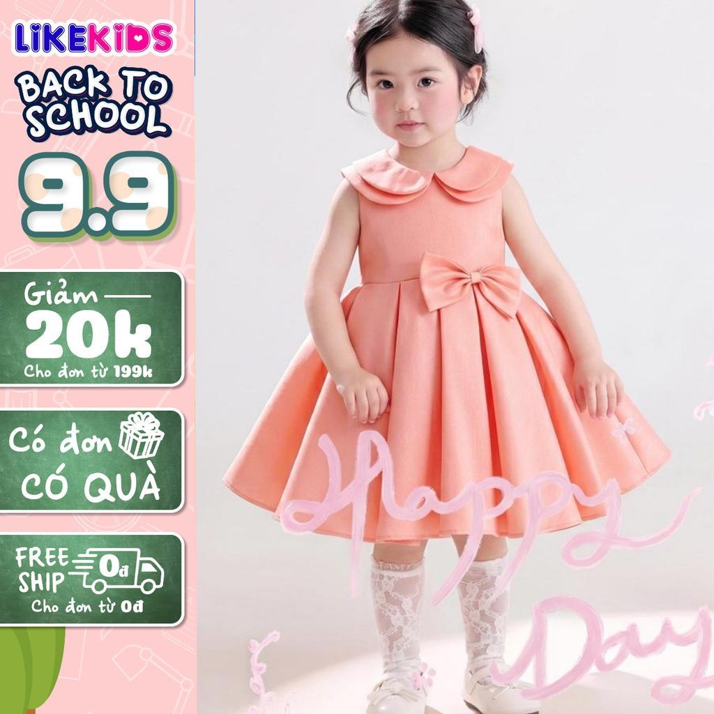 Đầm bé gái công chúa kiểu dáng CỔ SEN cao cấp, xinh xắn phù hợp đi tiệc TAFTA MH44 D63 - LikeKids