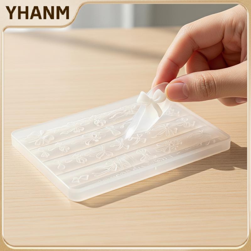[YHANM] Khuôn làm móng bằng silicon 3D nơ hoa có thể tái sử dụng Dụng cụ khắc móng tay không gây kíc