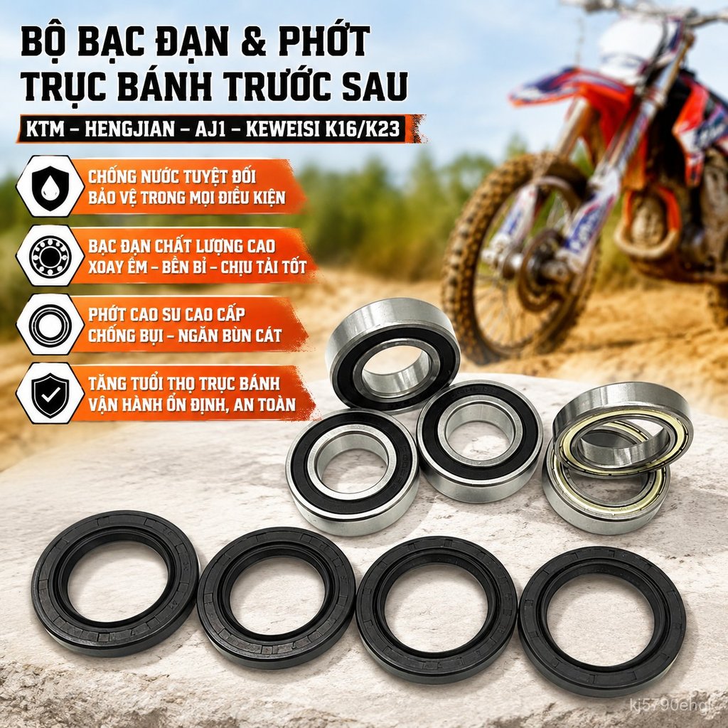 Bộ phớt chắn bụi bánh xe KTM AJ1 K16 K23 chống nước bền bỉ, lắp đặt dễ dàng