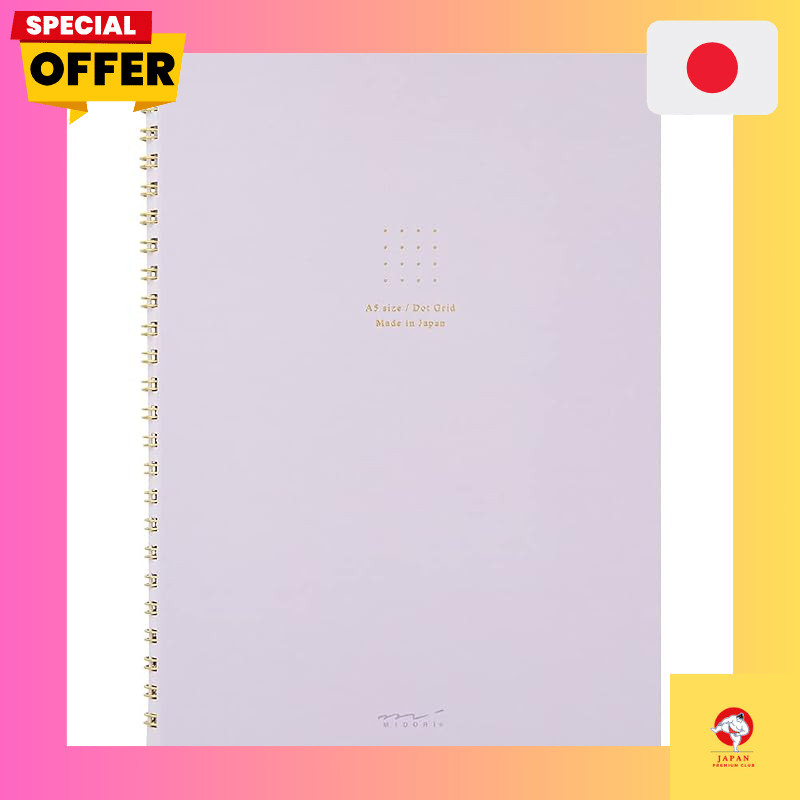 MIDORI DESIGNPHIL Color Ring Notebook, Dot Grid, A5