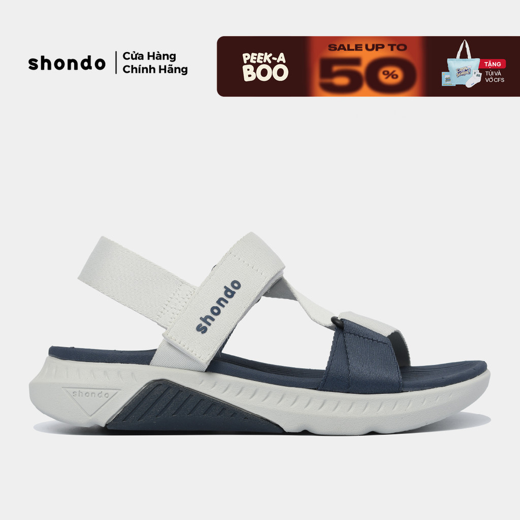 Giày Sandal Nam Nữ Shondo F7R Quai Chéo Thể Thao Đi Học Đi Chơi Xám Rêu Xanh Dương F7R2435