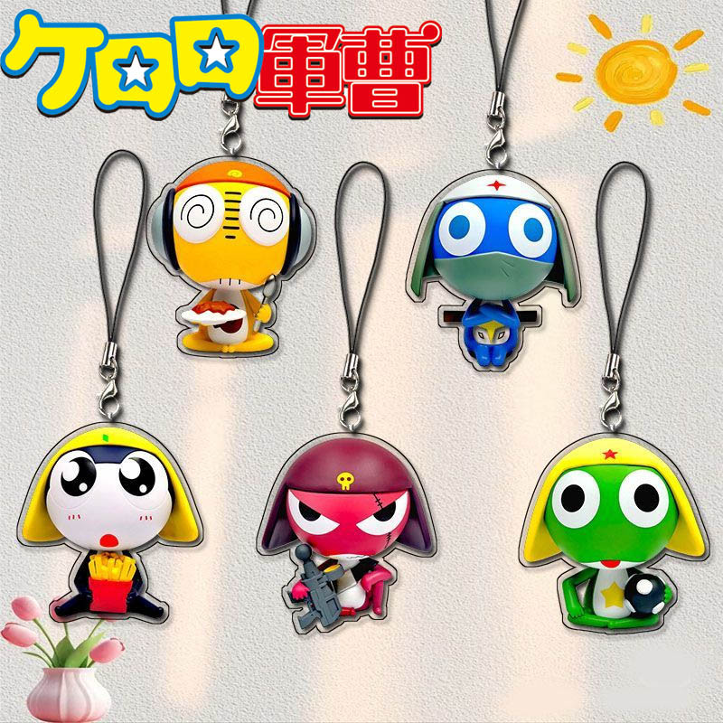 Anime Keroro Gunsou Sgt.Frog Kururu Dororo Tamama Giroro Keroro Cosplay Keychain Acrylic Pendant Pho