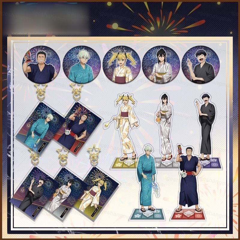 MG1 Kaiju No 8 Acrylic Tấm Giá Đỡ Laser Bạc Hành Đôi Flash Huy Hiệu Kim Loại Ba Lô Quyến Rũ Móc Khóa