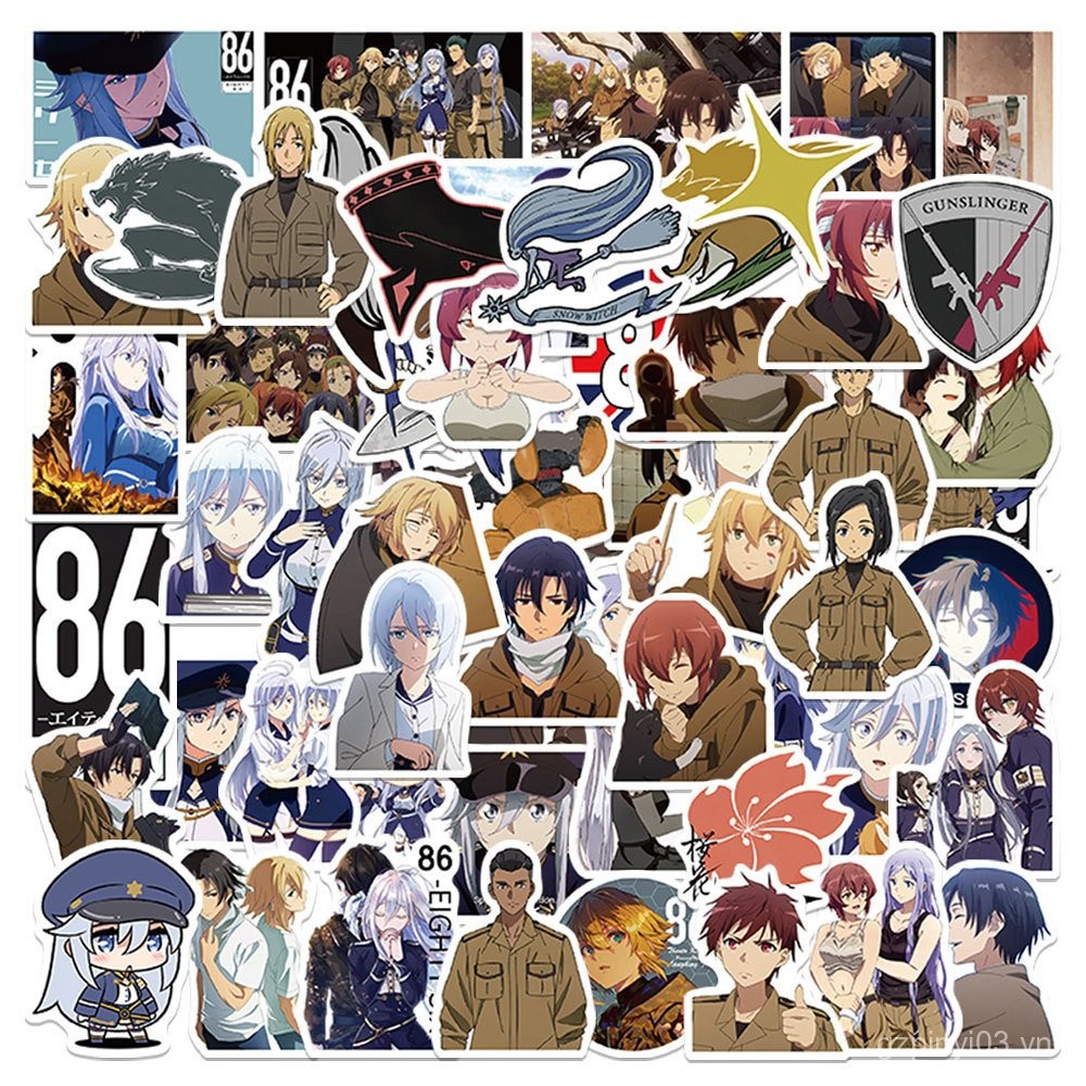 60 Tờ 86 Eighty Six-86: Vùng Chiến Tranh Không Tồn Tại Dán Xe Đẩy Trường Hợp Sổ Tay Chống Thấm Nước 